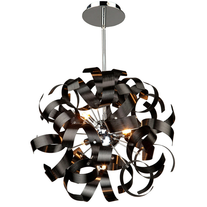 Artcraft - AC600BK - Five Light Pendant - Bel Air - Metallic Black