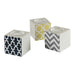 ELK Home - 129-1099/S3 - Candle Holder - Brooklyn Lodge - Chevron, Off-White, Off-White