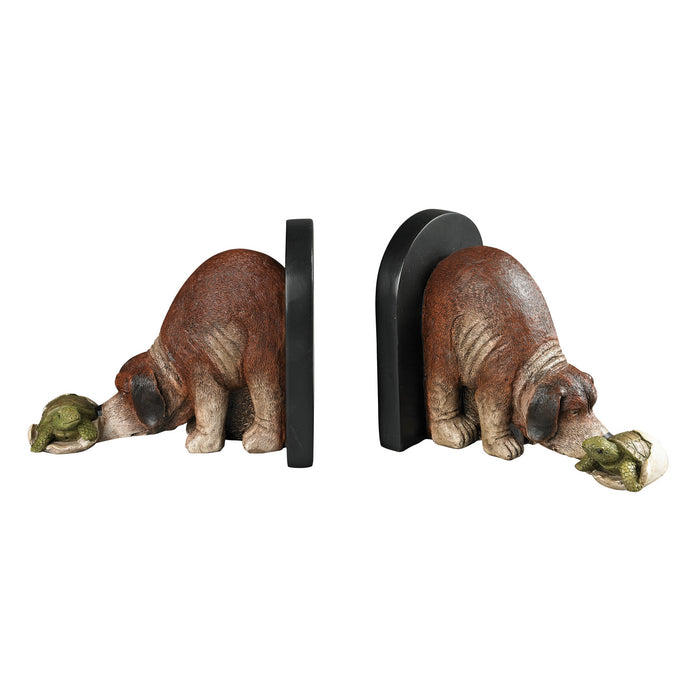 ELK Home - 93-19337/S2 - Bookends - Hatching Turtle - Brown