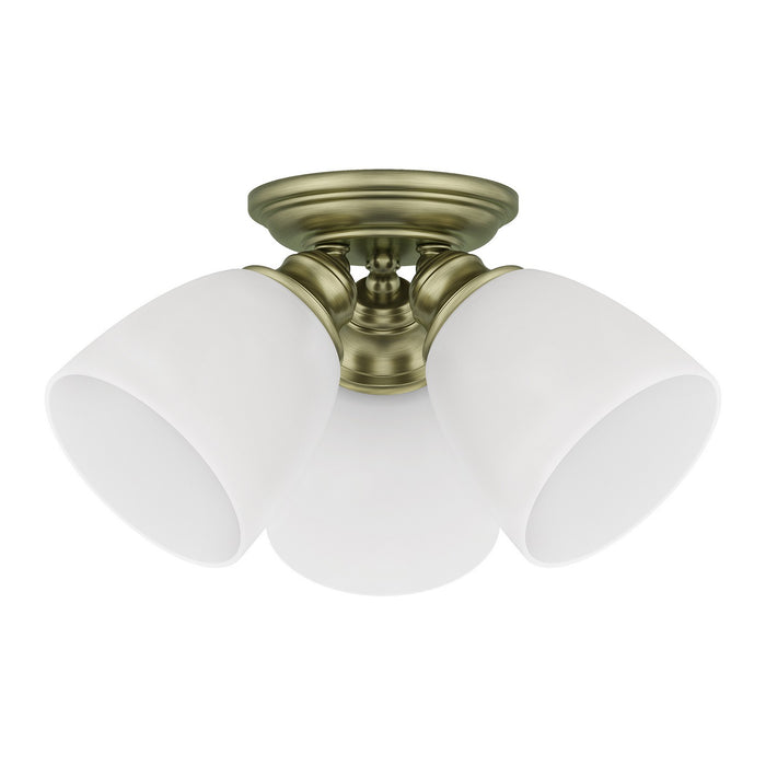 Livex Lighting - 13664-01 - Three Light Ceiling Mount - Somerville - Antique Brass