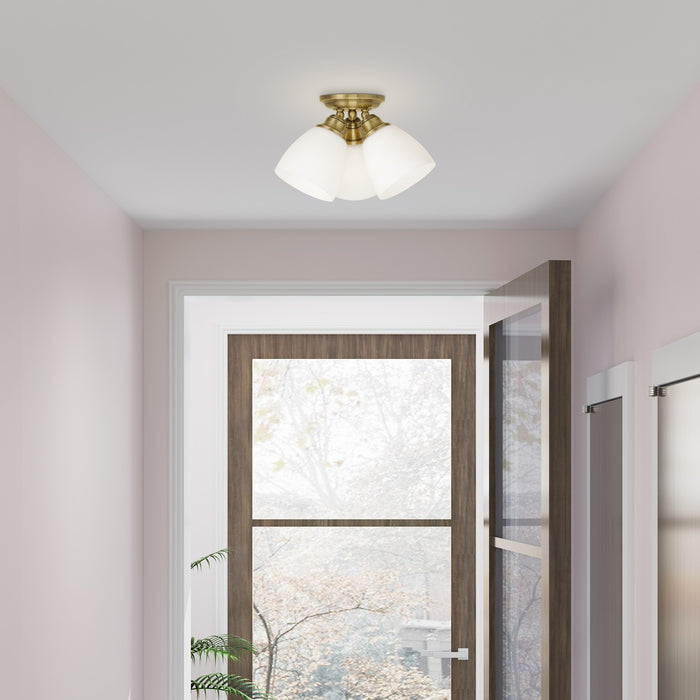 Livex Lighting - 13664-01 - Three Light Ceiling Mount - Somerville - Antique Brass