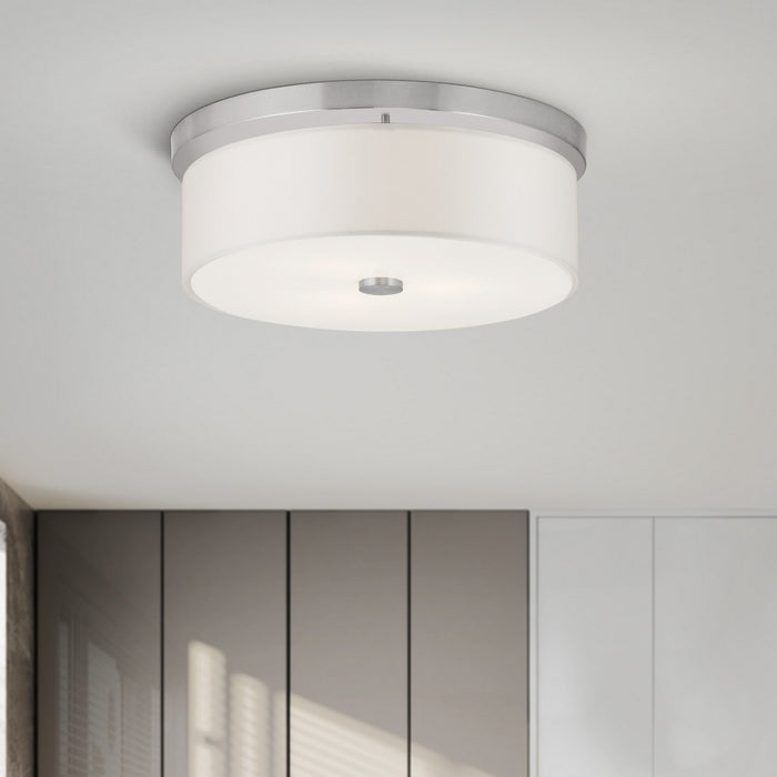 Livex Lighting - 50864-91 - Three Light Ceiling Mount - Meridian - Brushed Nickel