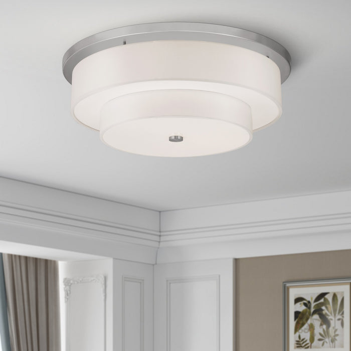 Livex Lighting - 50867-91 - Five Light Ceiling Mount - Meridian - Brushed Nickel