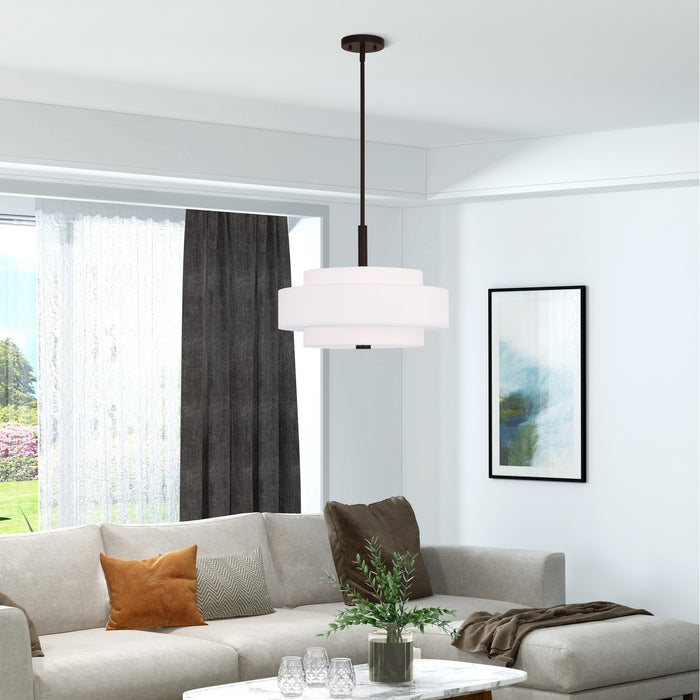 Livex Lighting - 50874-07 - Four Light Pendant - Meridian - Bronze