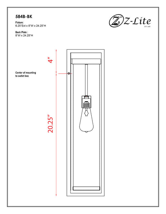 Dunbroch One Light Outdoor Wall Mount-Exterior-Z-Lite-Lighting Design Store