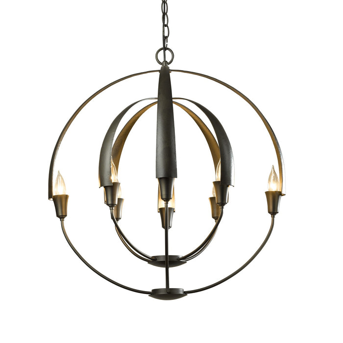 Hubbardton Forge - 104205-SKT-07 - Eight Light Chandelier - Cirque - Dark Smoke