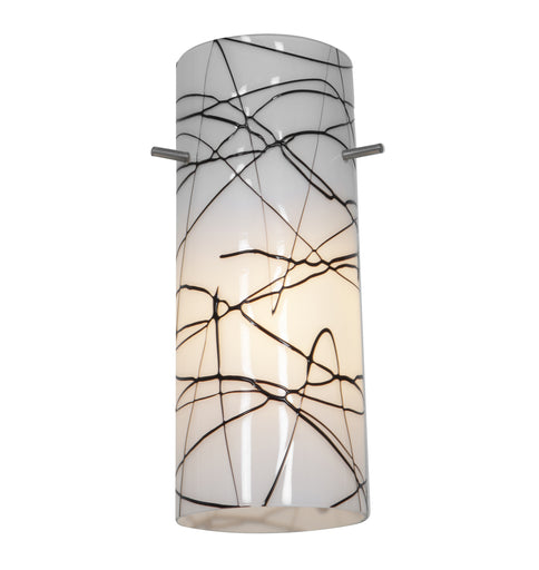 Cylinder Pendant Glass Shade Black/White