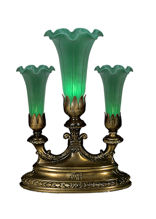 Meyda Tiffany - 11265 - Three Light Accent Lamp - Green Pond Lily - Antique