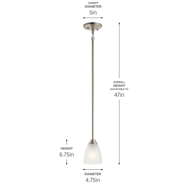 Kichler - 43640NI - One Light Mini Pendant - Jolie - Brushed Nickel