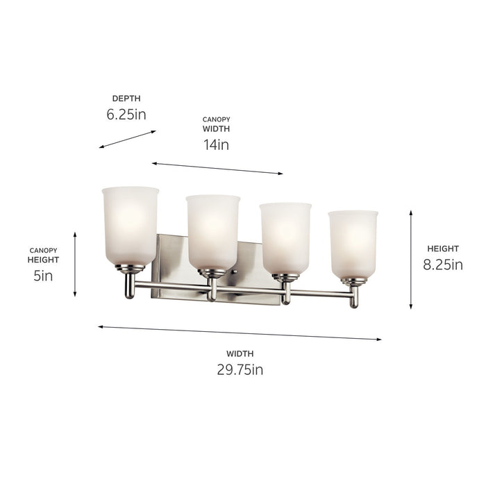 Kichler - 45575NI - Four Light Bath - Shailene - Brushed Nickel