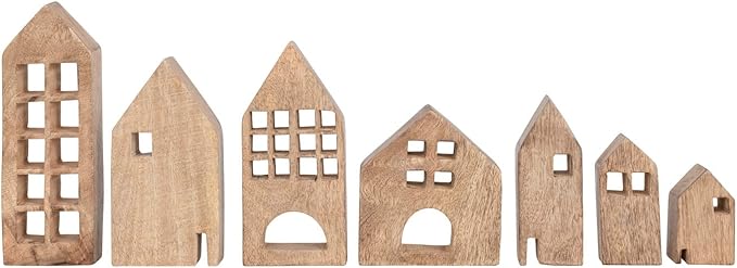 Mango Wood Houses, Set of 7