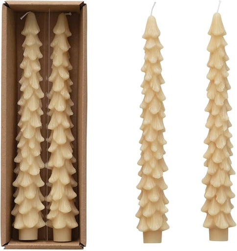 Tree Shapped Taper Candles, Set of 2