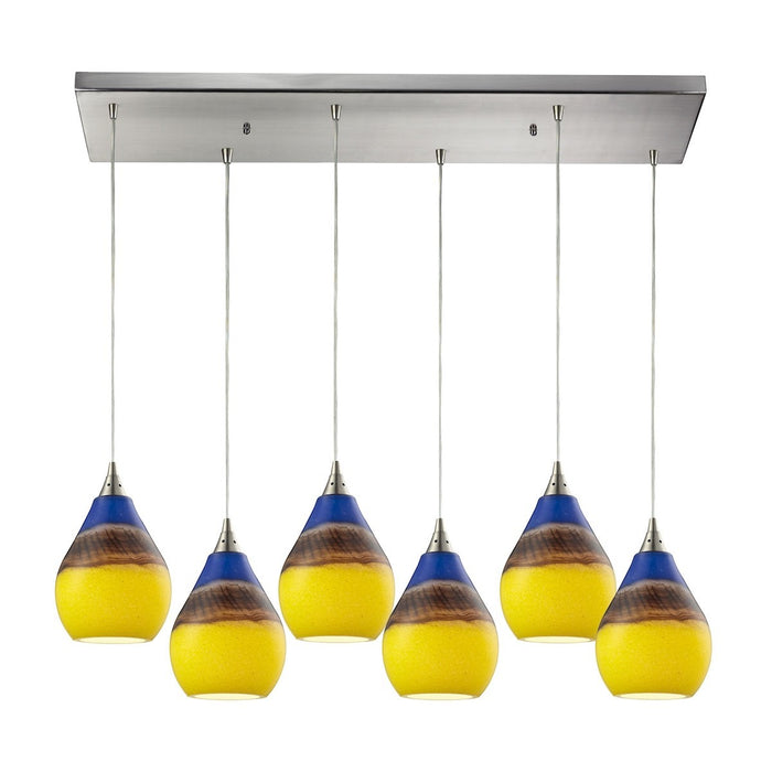 ELK Home - 31616/6RC - Six Light Pendant - Dunes - Satin Nickel