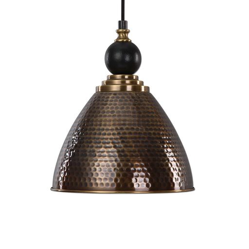 Uttermost - 22052 - One Light Pendant - Adastra - Hammered Antique Brass