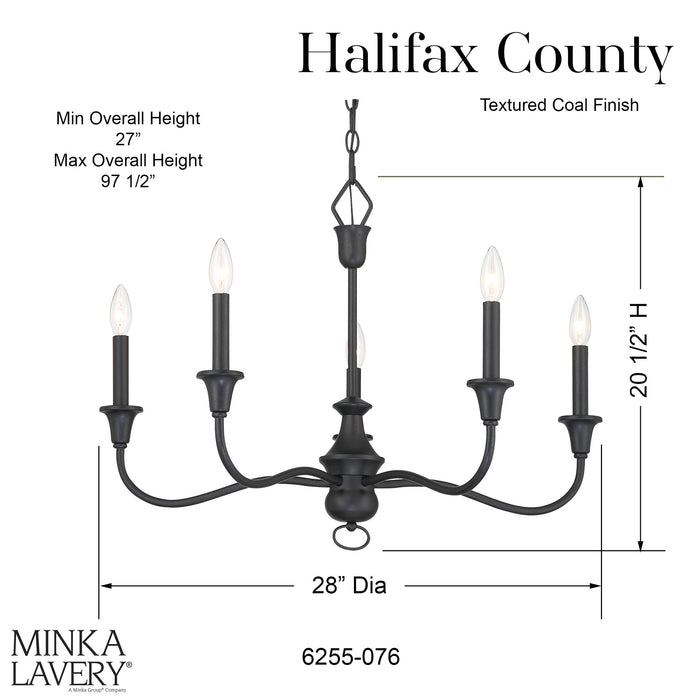 Halifax County Chandelier-Mid. Chandeliers-Minka-Lavery-Lighting Design Store