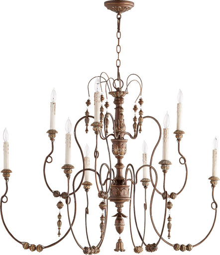 Salento Nine Light Chandelier Vintage Copper