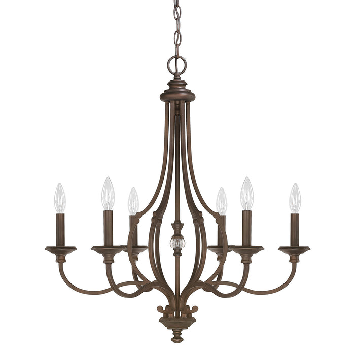 Capital Lighting - 4706BB-000 - Six Light Chandelier - Leigh - Burnished Bronze