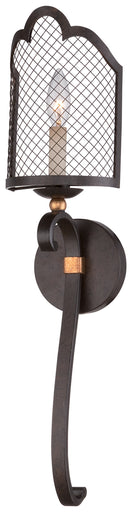 Cortona One Light Wall Sconce French Bronze With Gold Leaf Highlights