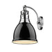 Golden - 3602-1W CH-BK - One Light Wall Sconce - Duncan - Chrome