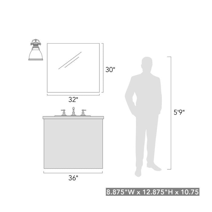 Golden - 3602-1W CH-BK - One Light Wall Sconce - Duncan - Chrome