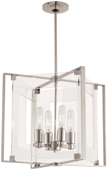 George Kovacs - P1404-613 - Four Light Pendant - Crystal Clear - Polished Nickel