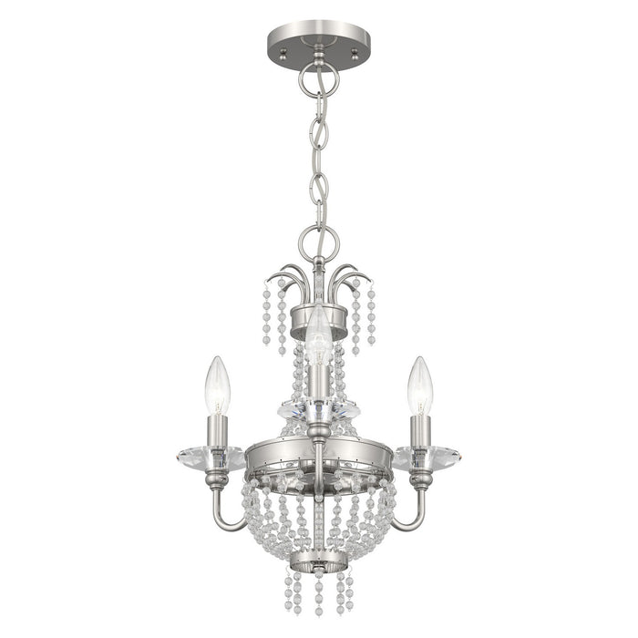 Livex Lighting - 51843-91 - Three Light Mini Chandelier/Ceiling Mount - Valentina - Brushed Nickel