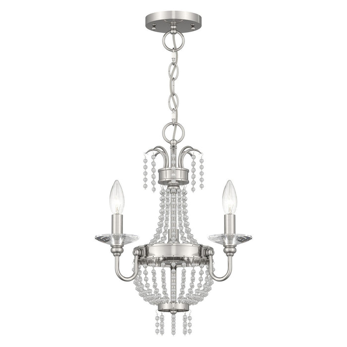 Livex Lighting - 51843-91 - Three Light Mini Chandelier/Ceiling Mount - Valentina - Brushed Nickel