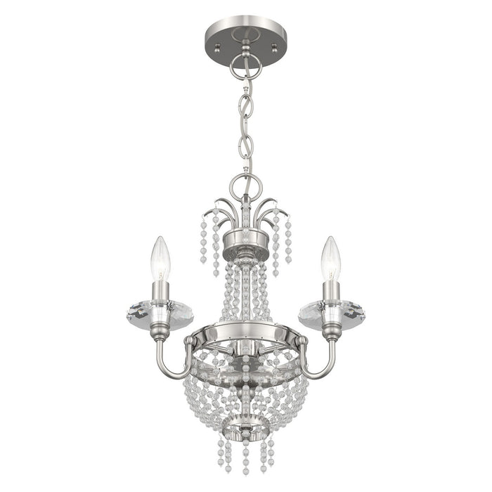 Livex Lighting - 51843-91 - Three Light Mini Chandelier/Ceiling Mount - Valentina - Brushed Nickel