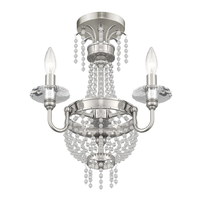 Livex Lighting - 51843-91 - Three Light Mini Chandelier/Ceiling Mount - Valentina - Brushed Nickel