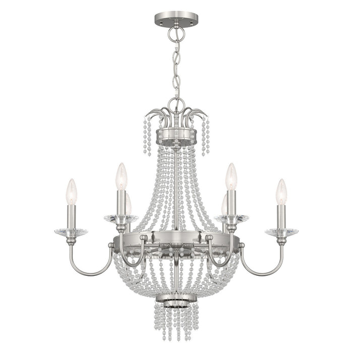 Livex Lighting - 51846-91 - Six Light Chandelier - Valentina - Brushed Nickel