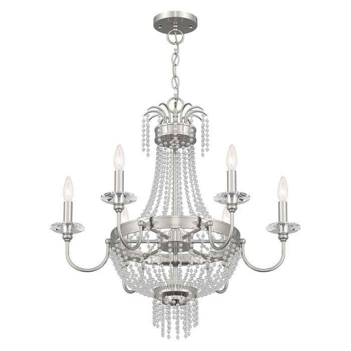 Livex Lighting - 51846-91 - Six Light Chandelier - Valentina - Brushed Nickel