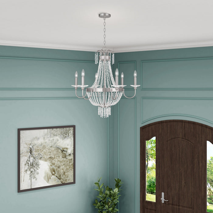 Livex Lighting - 51846-91 - Six Light Chandelier - Valentina - Brushed Nickel