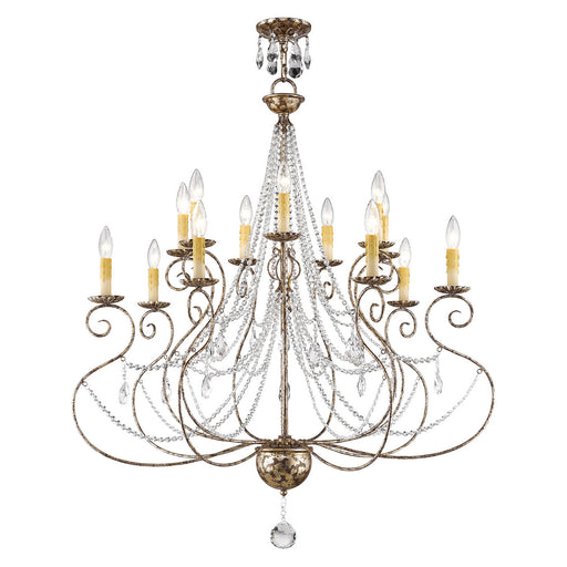 Isabella 14 Light Foyer Chandelier Hand Applied European Bronze