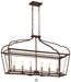 Minka-Lavery - 4346-593 - Six Light Island Pendant - Astrapia - Dark Rubbed Sienna w/Aged Silver