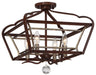 Minka-Lavery - 4347-593 - Four Light Semi Flush Mount - Astrapia - Dark Rubbed Sienna w/Aged Silver
