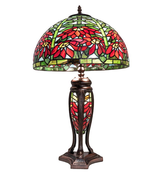 Meyda Tiffany - 65896 - 25"Table Lamp - Tiffany Poinsettia - Mahogany Bronze