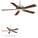 Minka Aire - F556-BN/DW - 52"Ceiling Fan - Contractor Plus - Brushed Nickel With Dark Walnut Blades