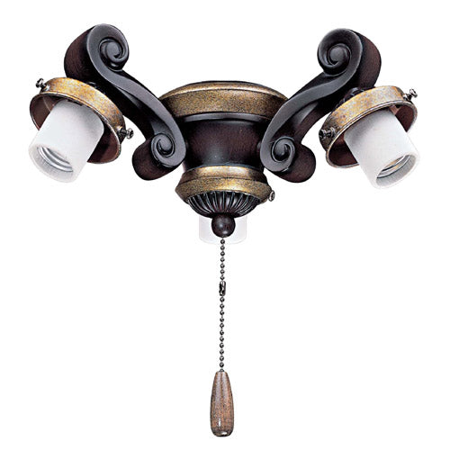 Light Kits Three Light Fan Light Kit Golden Walnut