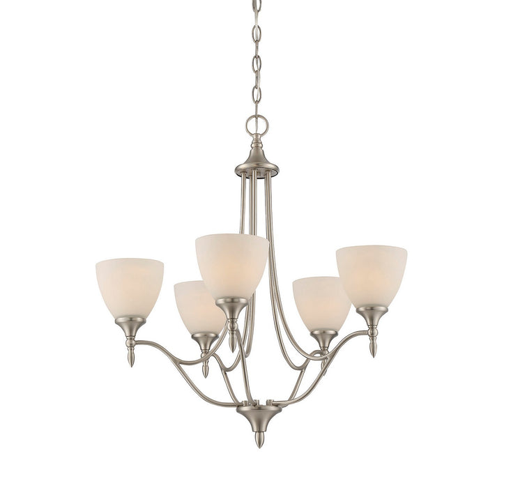 Savoy House - 1-1001-5-SN - Five Light Chandelier - Herndon - Satin Nickel