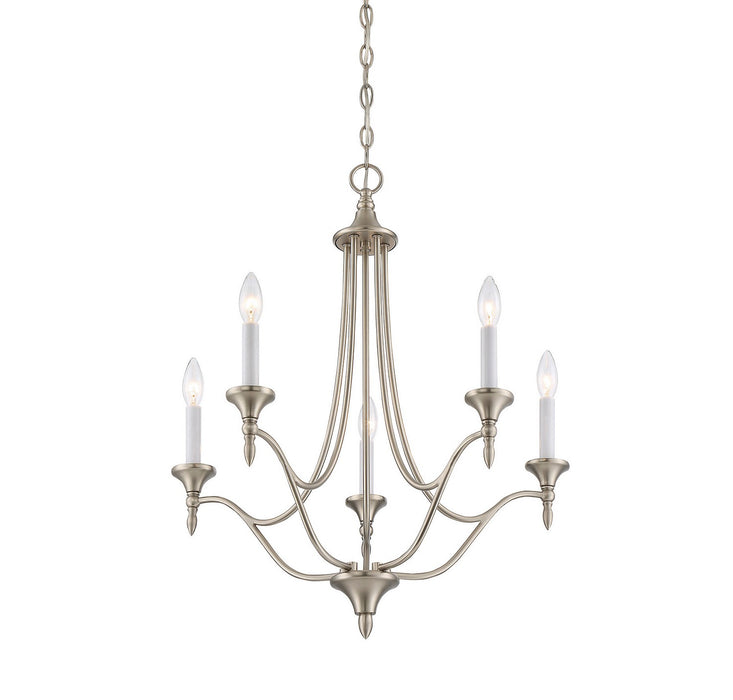 Savoy House - 1-1008-5-SN - Five Light Chandelier - Herndon - Satin Nickel