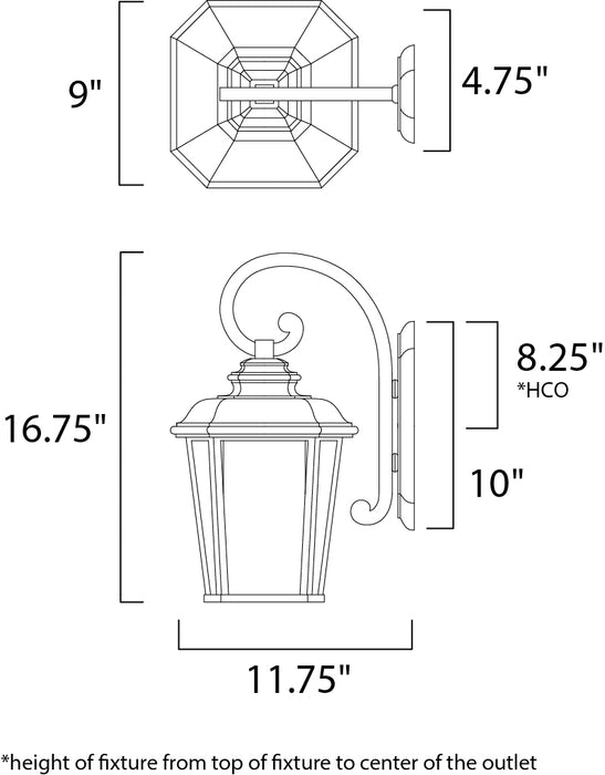 Radcliffe LED Outdoor Wall Sconce-Exterior-Maxim-Lighting Design Store