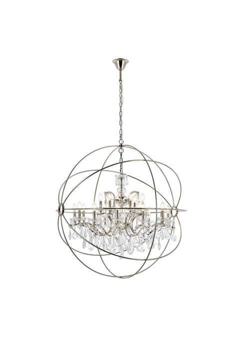 Geneva 18 Light Chandelier Polished Nickel-Large Chandeliers-Elegant Lighting-Lighting Design Store