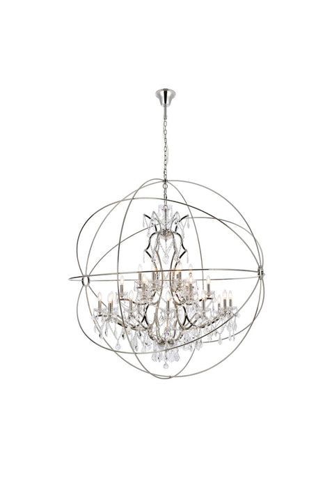 Geneva 25 Light Chandelier Polished Nickel-Large Chandeliers-Elegant Lighting-Lighting Design Store