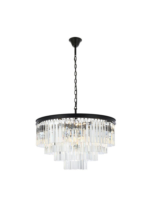 Sydney 17 Light Chandelier Matte Black-Mid. Chandeliers-Elegant Lighting-Lighting Design Store