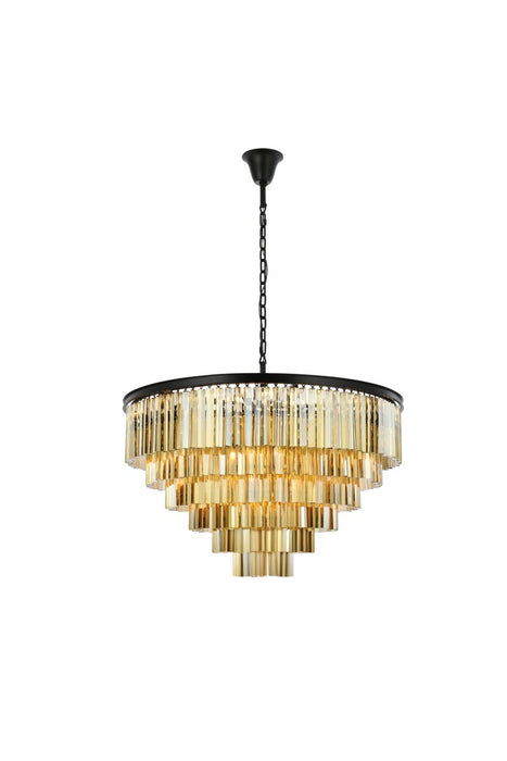 Sydney 33 Light Chandelier Matte Black-Large Chandeliers-Elegant Lighting-Lighting Design Store