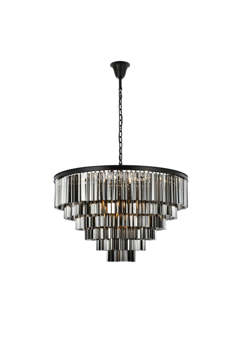 Sydney 33 Light Chandelier Matte Black-Large Chandeliers-Elegant Lighting-Lighting Design Store