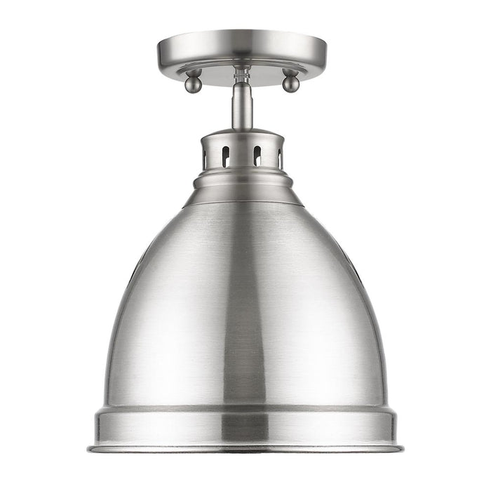 Golden - 3602-FM PW-PW - One Light Flush Mount - Duncan - Pewter