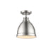 Golden - 3602-FM PW-PW - One Light Flush Mount - Duncan - Pewter