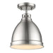 Golden - 3602-FM PW-PW - One Light Flush Mount - Duncan - Pewter