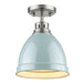 Golden - 3602-FM PW-SF - One Light Flush Mount - Duncan - Pewter